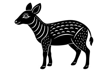 Cute Forest Animal Vector Line Art – Cartoon Clipart, Logo Icon, Funny Animal Illustration on White Background