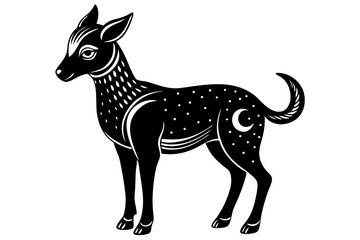 Cute Forest Animal Vector Line Art – Cartoon Clipart, Logo Icon, Funny Animal Illustration on White Background