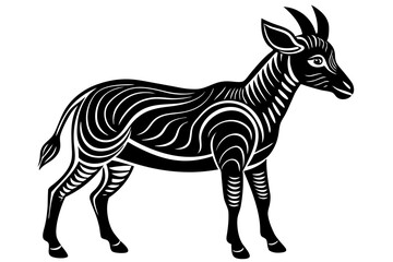 Cute Forest Animal Vector Line Art – Cartoon Clipart, Logo Icon, Funny Animal Illustration on White Background