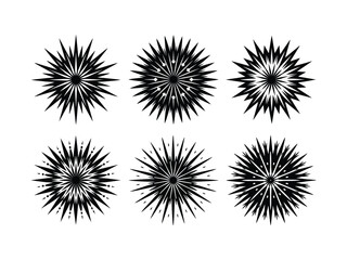 Firework burst shape icon silhouette vector with white background