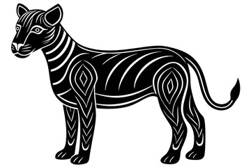 Cute Forest Animal Vector Line Art – Cartoon Clipart, Logo Icon, Funny Animal Illustration on White Background