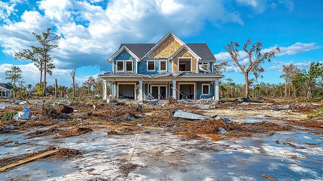 florida storm damages home in affluent neighborhood concept florida storm damages home affluent neighborhood