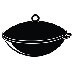 Modern Wok Vector – Authentic Asian Cooking Pan Illustration for Culinary & Design Projects