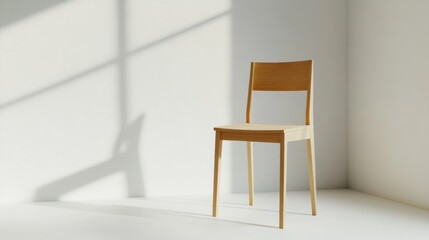 Light wooden chair in a minimalist room