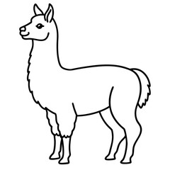 Single Stroke Llama Vector Design