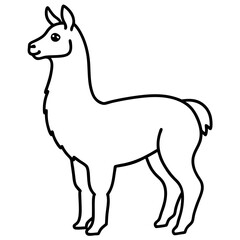 Single Stroke Llama Vector Design