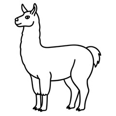 Single Stroke Llama Vector Design