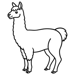 Single Stroke Llama Vector Design