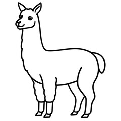 Single Stroke Llama Vector Design