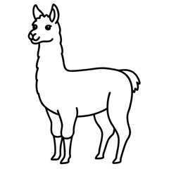 Single Stroke Llama Vector Design