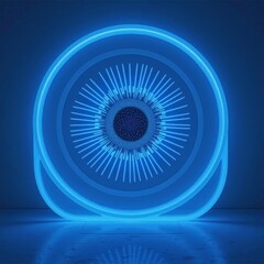 Blue circular technology art image