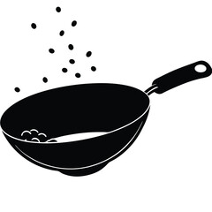 Modern Wok Vector – Authentic Asian Cooking Pan Illustration for Culinary & Design Projects