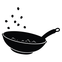 Modern Wok Vector – Authentic Asian Cooking Pan Illustration for Culinary & Design Projects