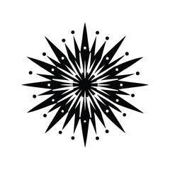 Obraz premium Firework with layered sparks icon silhouette vector with white background