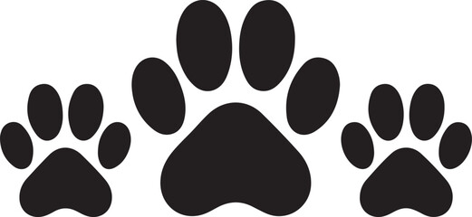 Bobcat footprint icon, Bobcat paw print silhouette vector, black animal track icon
