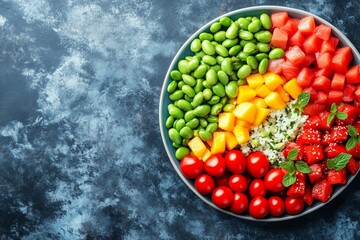 Colorful Fresh Poke Bowl Spread