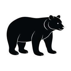 Fototapeta premium Bear Silhouette Illustration on White Background