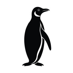 Naklejka premium Penguin Silhouette Illustration on White Background