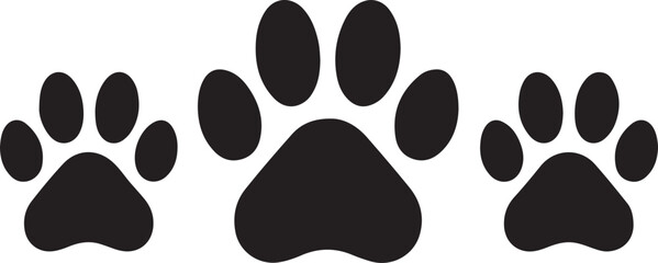 Bobcat footprint icon, Bobcat paw print silhouette vector, black animal track icon
