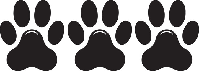 Bobcat footprint icon, Bobcat paw print silhouette vector, black animal track icon

