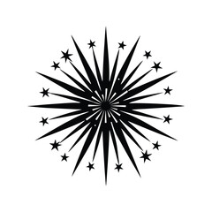 Fototapeta premium Sparkling firework icon silhouette vector with white background
