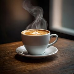 A Perfect Pour: The Art and Aroma of a Steaming Latte.