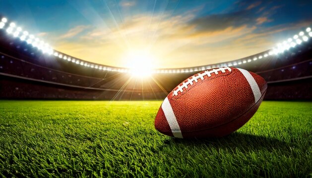 Close up photo of rugby ball with blurred background
