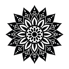 a mandala style mehndi pattern.