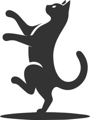 Playful cat vector silhouette