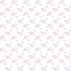 Seamless Pattern of Popsicles and Ice Cream Outlines on White Background