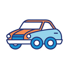 blue car isolated on white