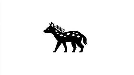 Fototapeta premium Silhouette illustration of a spotted hyena.