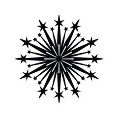 Fototapeta premium Cartoon firework icon silhouette vector with white background