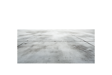 Transparent background of a cracked concrete floor with visible texture and damage.