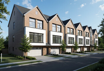 Contemporary Townhouses in Suburban Neighborhood with Modern Features