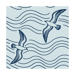 Naklejka premium Dotted Line Waves Pattern, Golden banana leaf line arts, Hand drawn outline design for fabric, print, cover, banner and invitation, Vector illustration