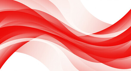 Fototapeta premium Abstract Red Flowing Lines on White Background Design