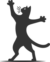Playful cat vector silhouette