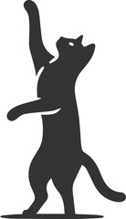 Playful cat vector silhouette