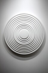 Fototapeta premium Round white minimal art piece on a wall