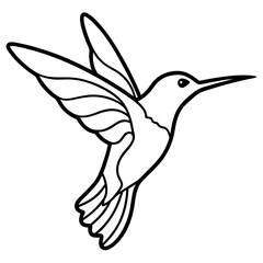 Obraz premium Sleek Hummingbird Outline Vector Design