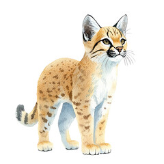 Naklejka premium Andean Mountain Cat: Captivating Illustration of a Wild Feline Native to South America's Rugged Highlands