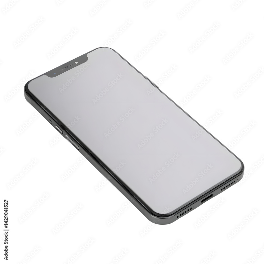Poster sleek modern smartphone, a high-tech device for communication. digital era technology, isolated cell