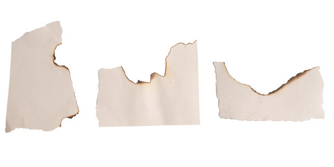 set of burn paper on transparent png