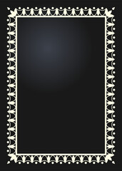 Floral rectangular golden frame. Festive design. Gold border with flowers. Frames vector