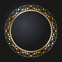Beautiful round golden frame. Festive design. Gold border. Round frames vector