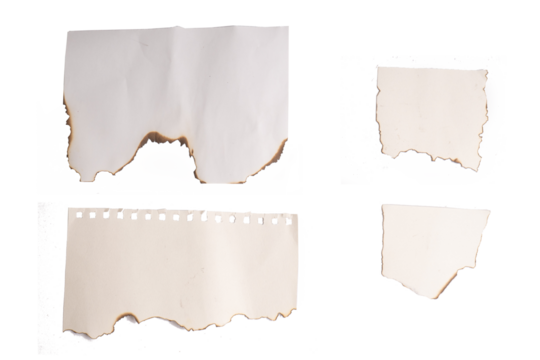 set of burn paper on transparent png - Powered by Adobe