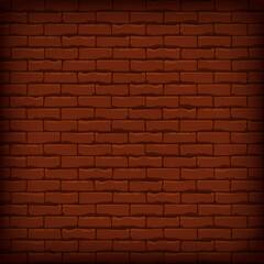 Square dark brown brick wall background