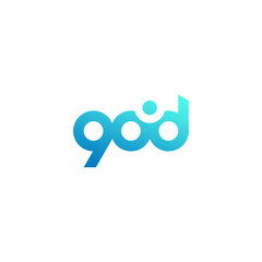Modern God Wordmark: Vibrant Blue Gradient Vector Logo