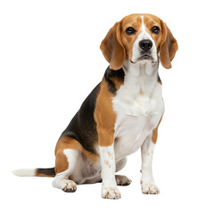 Beagle Dog Illustration Sitting Pose &ndash; Realistic Pet Animal on transparent background.